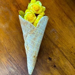 Stoneware Ice Cream Sugar Cone Wall Flower Hanging Vase